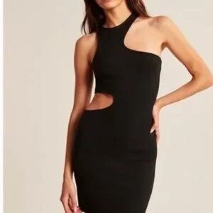 Abercrombie Asymmetrical Cutout Ribbed Mini Dress